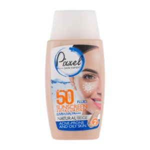 ضد آفتاب رنگی پیکسل بژ طبیعی Spf50 مناسب پوست چرب حجم 50 میل