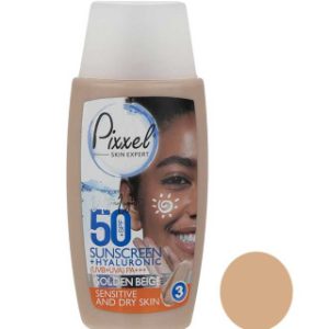 ضد آفتاب رنگی پیکسل بژ طلایی SPF50 مناسب پوست خشک حجم 50 میل